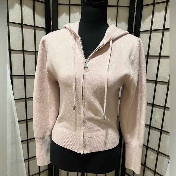 Pink Republic DUSTY ROSE ZIPPER FRONT CARDIGAN HOODIE, SIZE M: - Picture 4 of 9